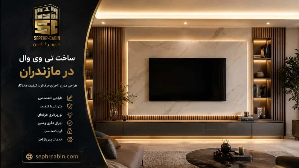 ساخت تی وی وال مازندران | اجرای تخصصی تی وی وال مدرن توسط سپهر کابین